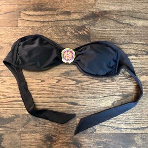 Black Strapless Bikini Top